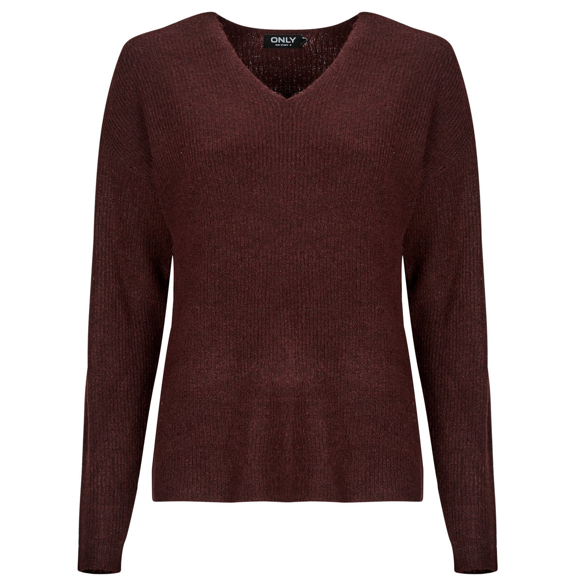 Maglione Donna Only  ONLCAMILLA V-NECK L/S PULLOVER KNT  Bordeaux