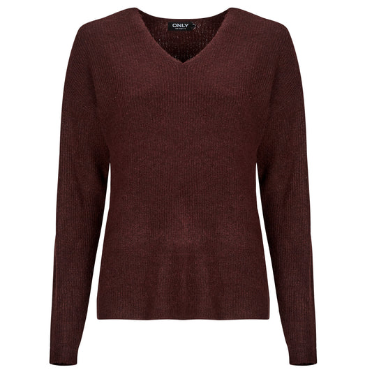 Maglione Donna Only  ONLCAMILLA V-NECK L/S PULLOVER KNT  Bordeaux