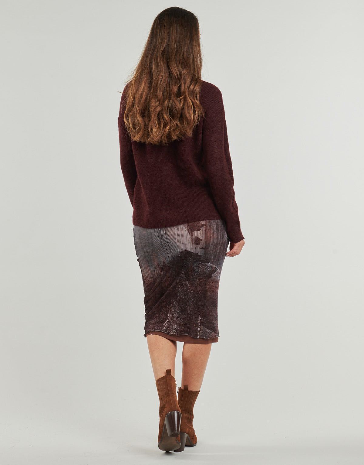 Maglione Donna Only  ONLCAMILLA V-NECK L/S PULLOVER KNT  Bordeaux