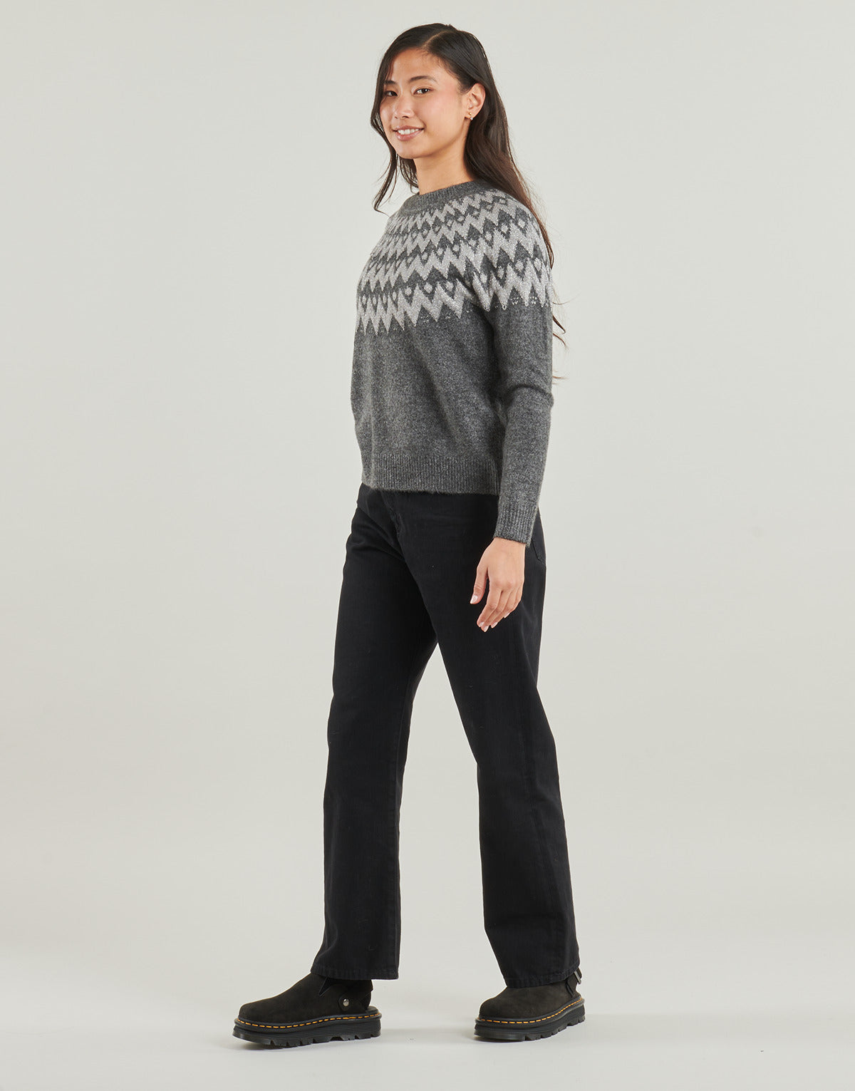 Maglione Donna Only  ONLFRY LS JQ GLITTER  Grigio