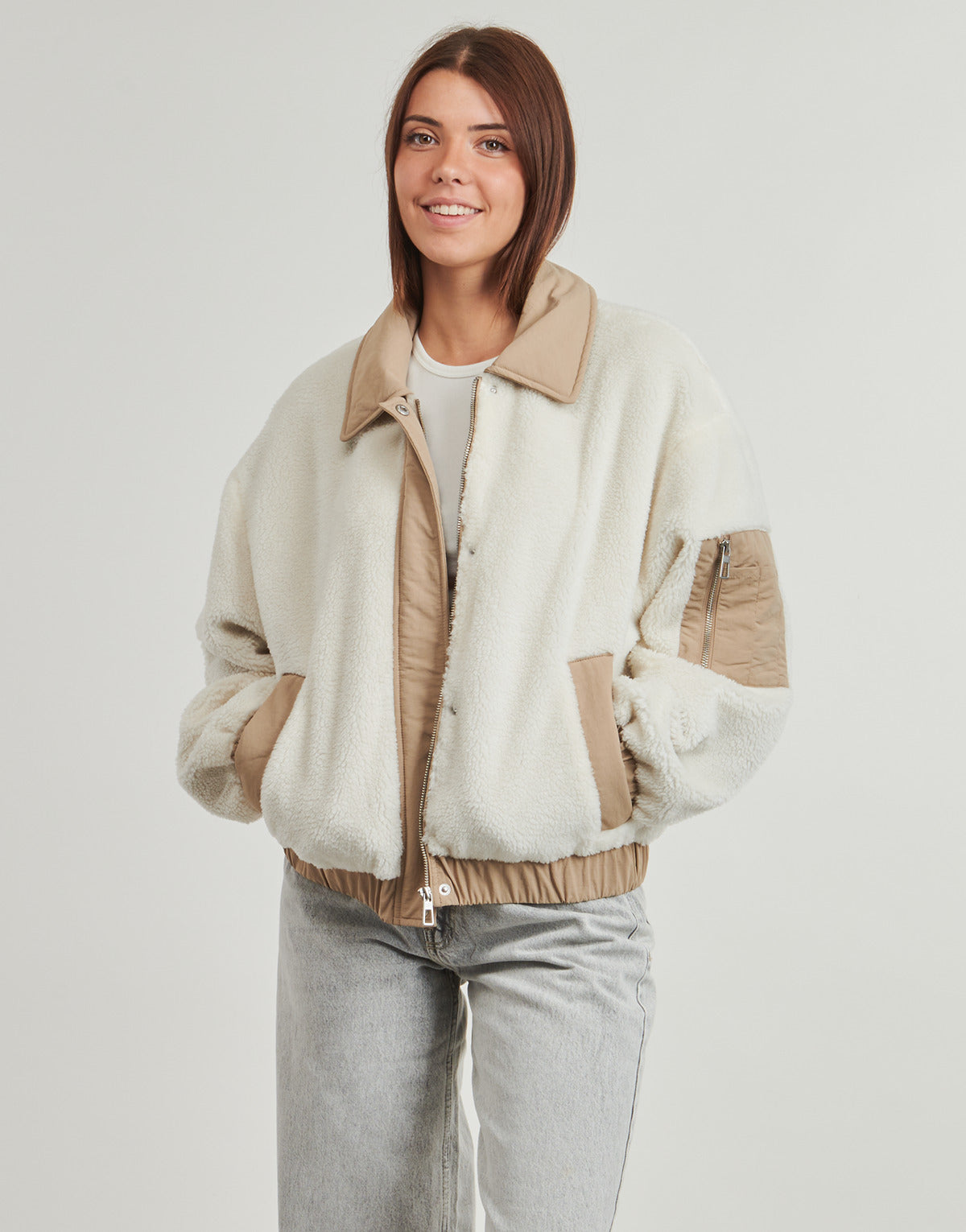 Giubbotto Donna Only  ONLSIENA TEDDY MIX JACKET  Beige