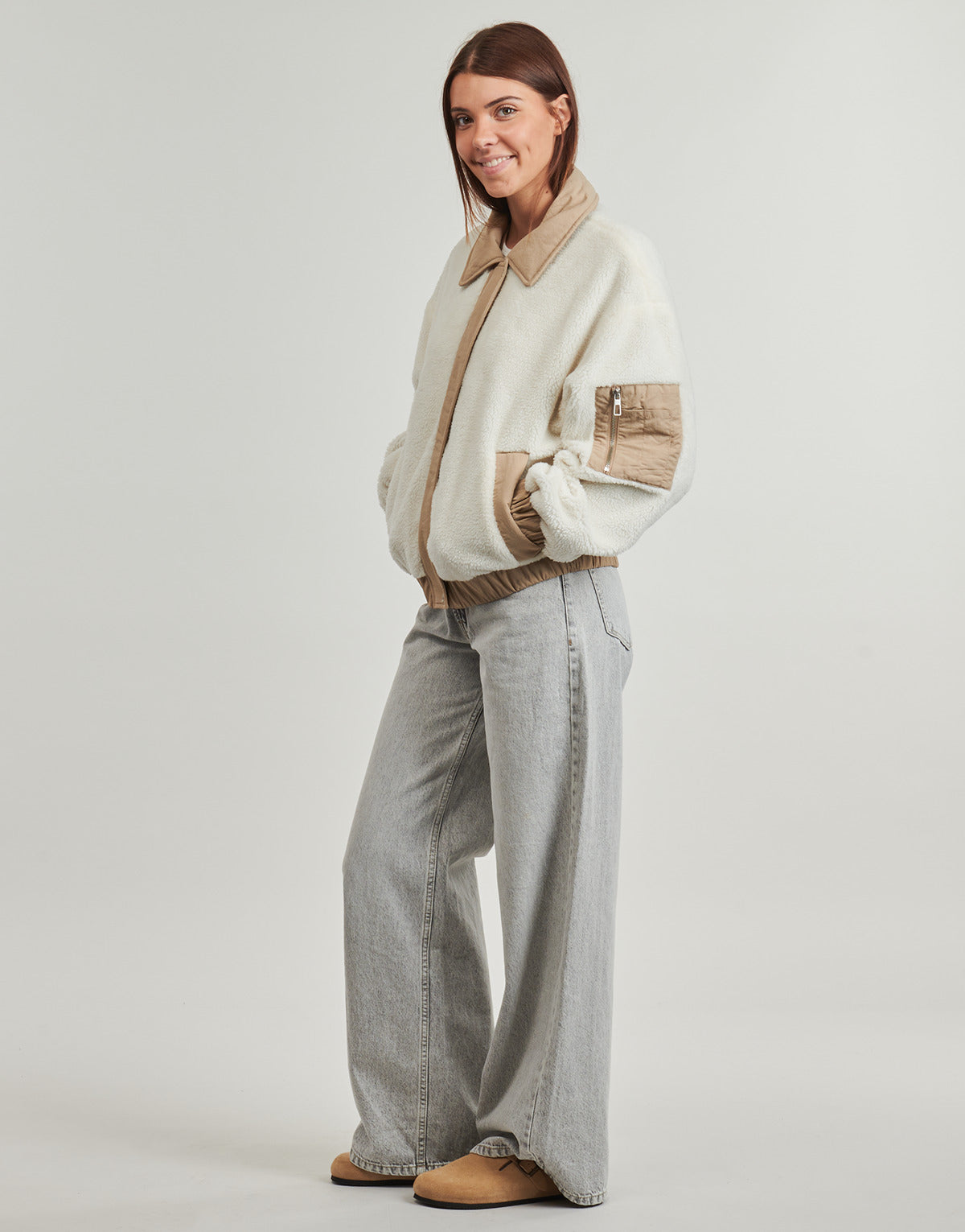 Giubbotto Donna Only  ONLSIENA TEDDY MIX JACKET  Beige