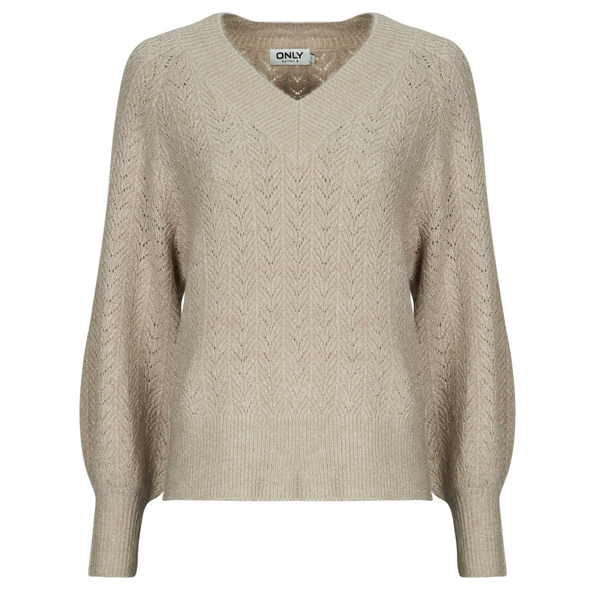 Maglione Donna Only  ONLLUCILLA LS GLITTER  Marrone