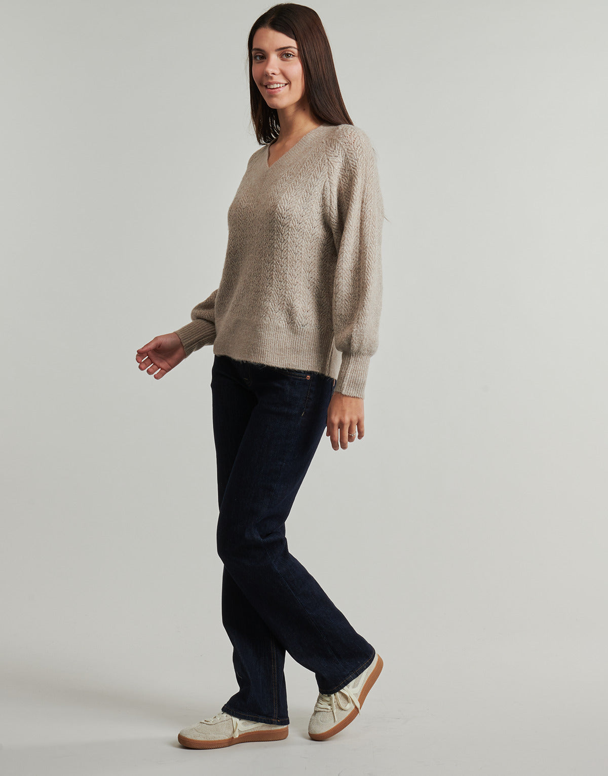 Maglione Donna Only  ONLLUCILLA LS GLITTER  Marrone