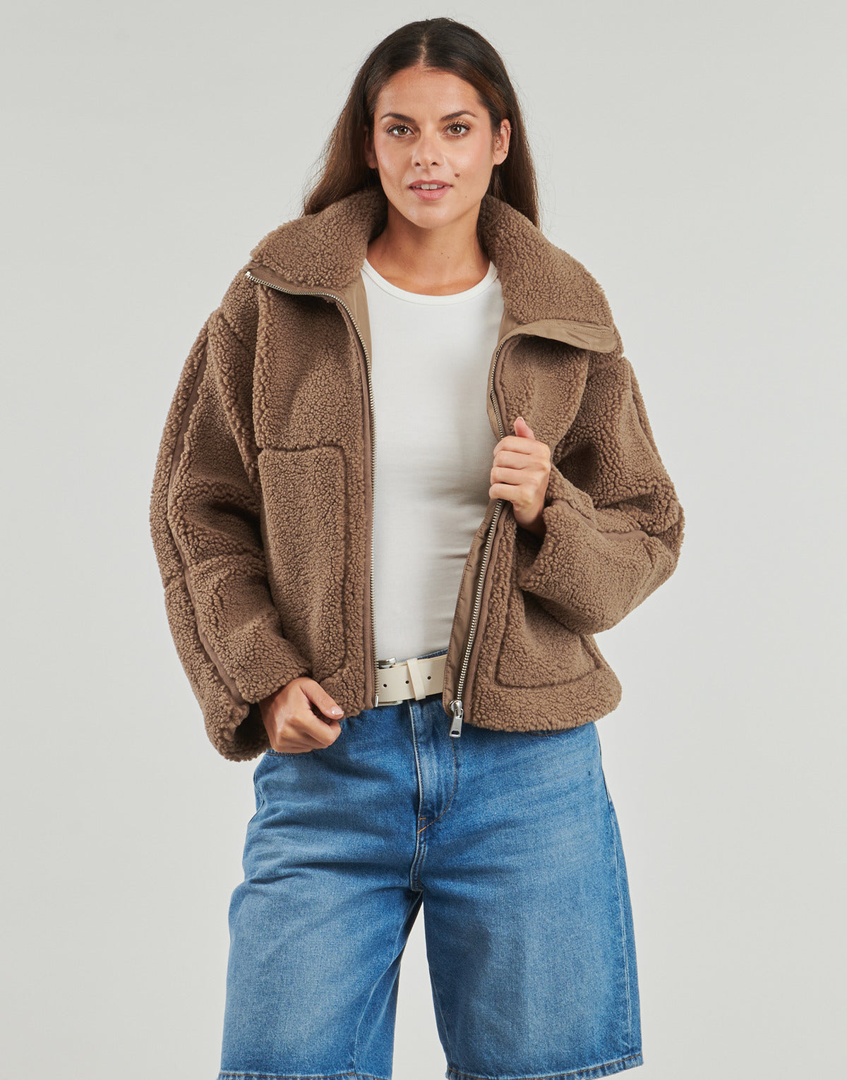 Giubbotto Donna Only  ONLASPEN LIFE TEDDY  Marrone