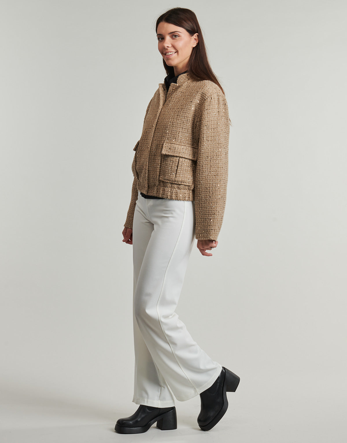 Giubbotto Donna Only  ONLNUMO L/S BOUCLE  Beige