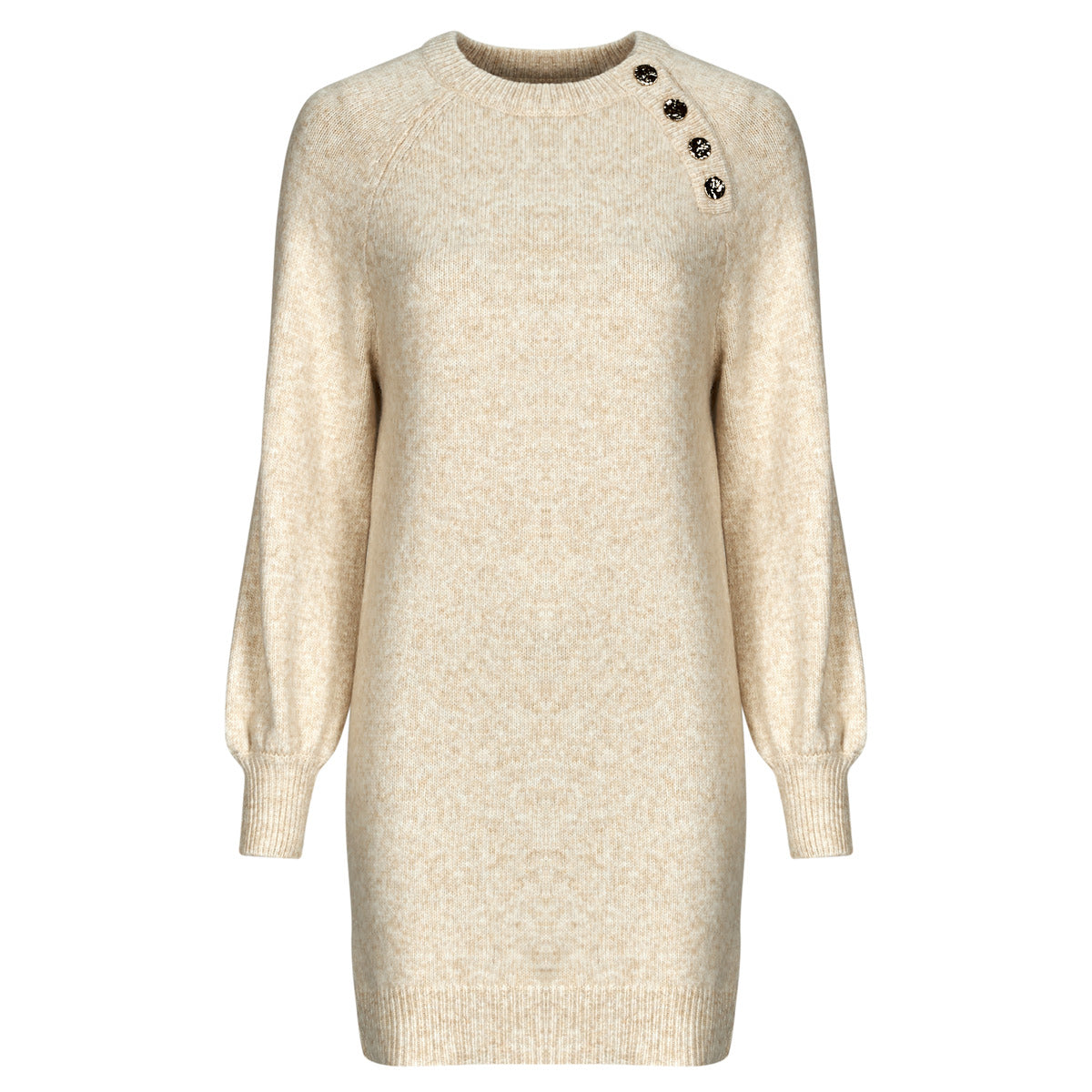 Abito corto Donna Only  ONLEMMA LIFE LS BUTTON  Beige