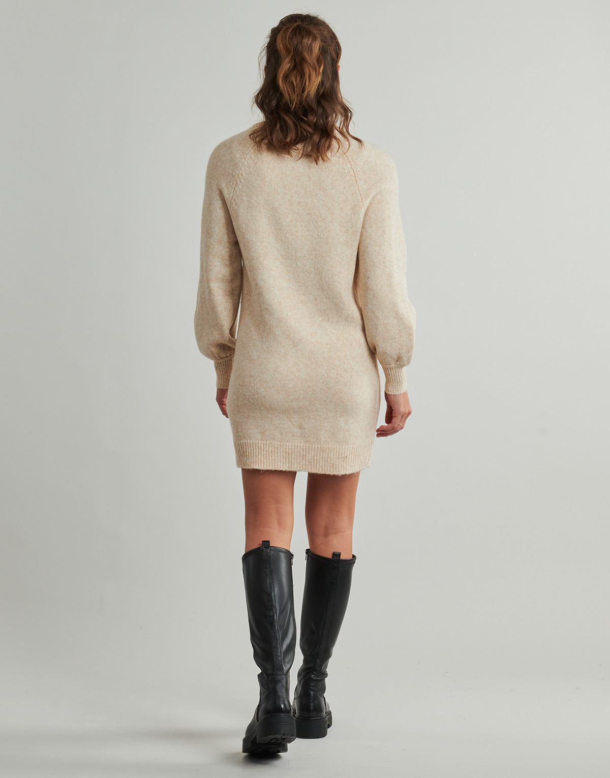 Abito corto Donna Only  ONLEMMA LIFE LS BUTTON  Beige