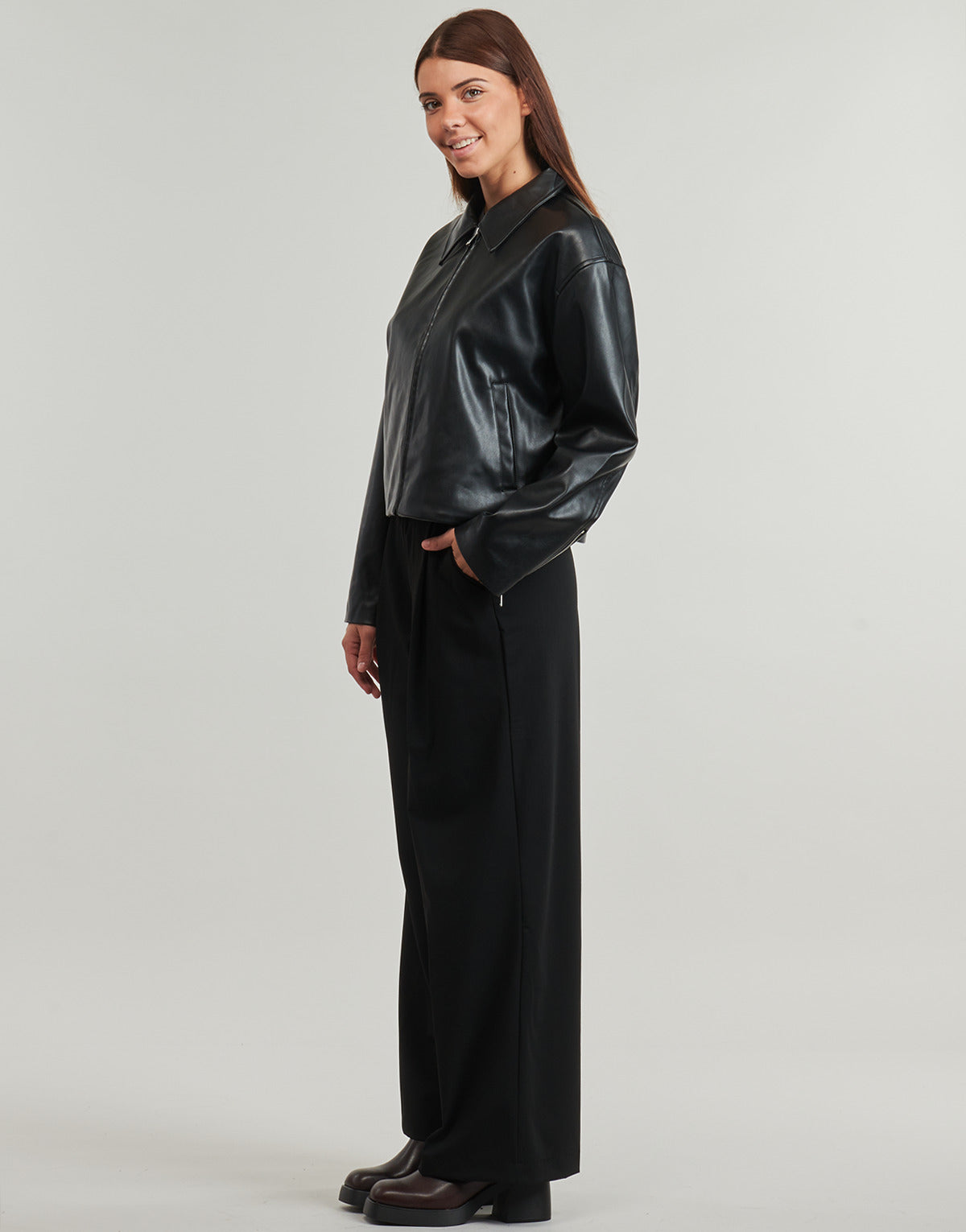 Giacca in pelle Donna Only  ONLNICKI FAUX LEATHER  Nero