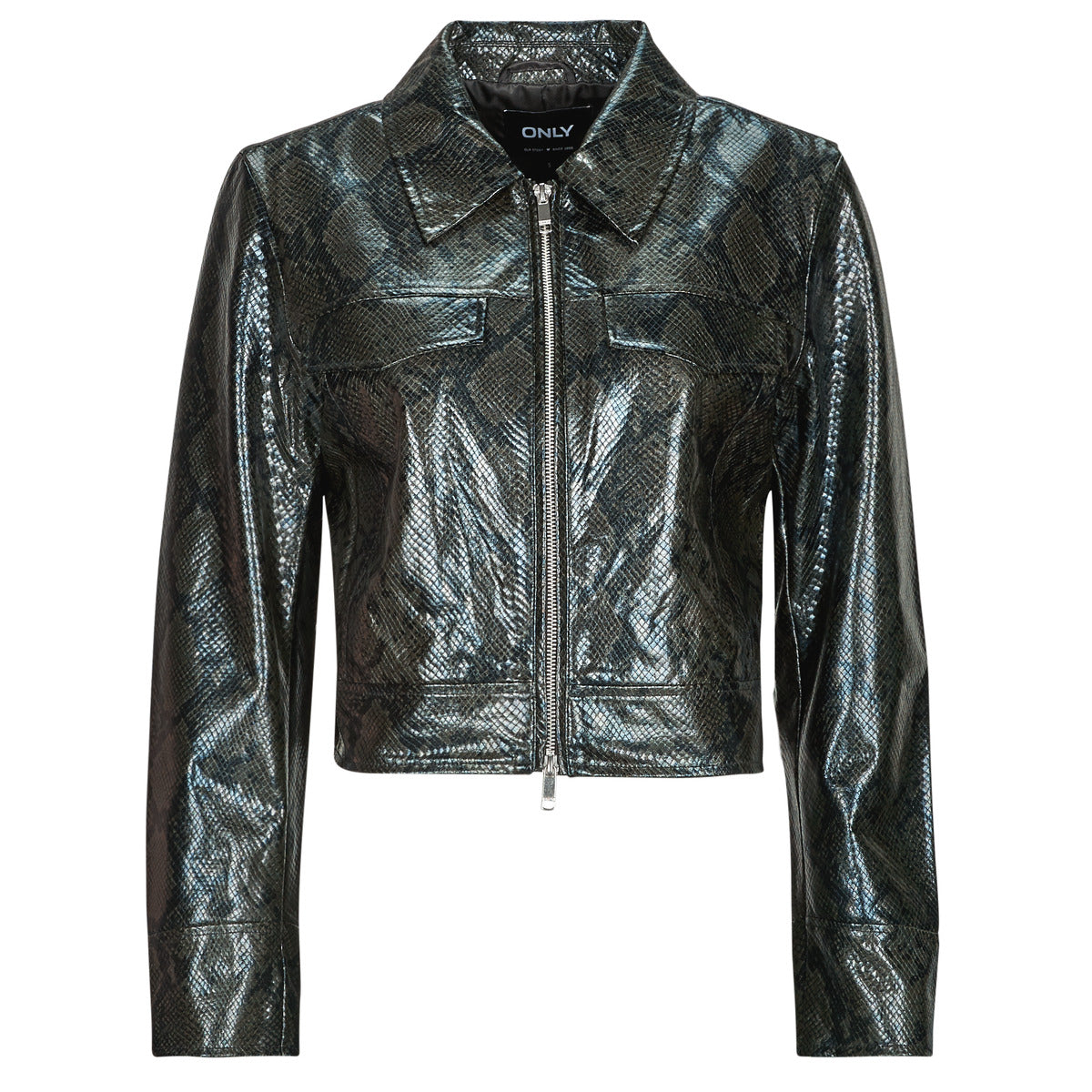 Giacca in pelle Donna Only  ONLPARIS SNAKE  Nero
