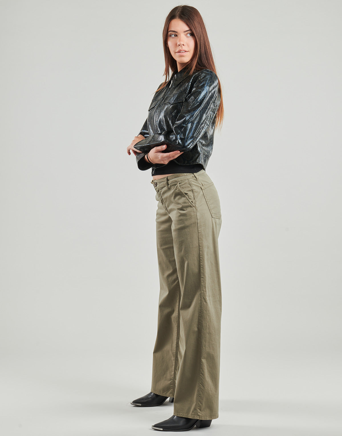 Giacca in pelle Donna Only  ONLPARIS SNAKE  Nero