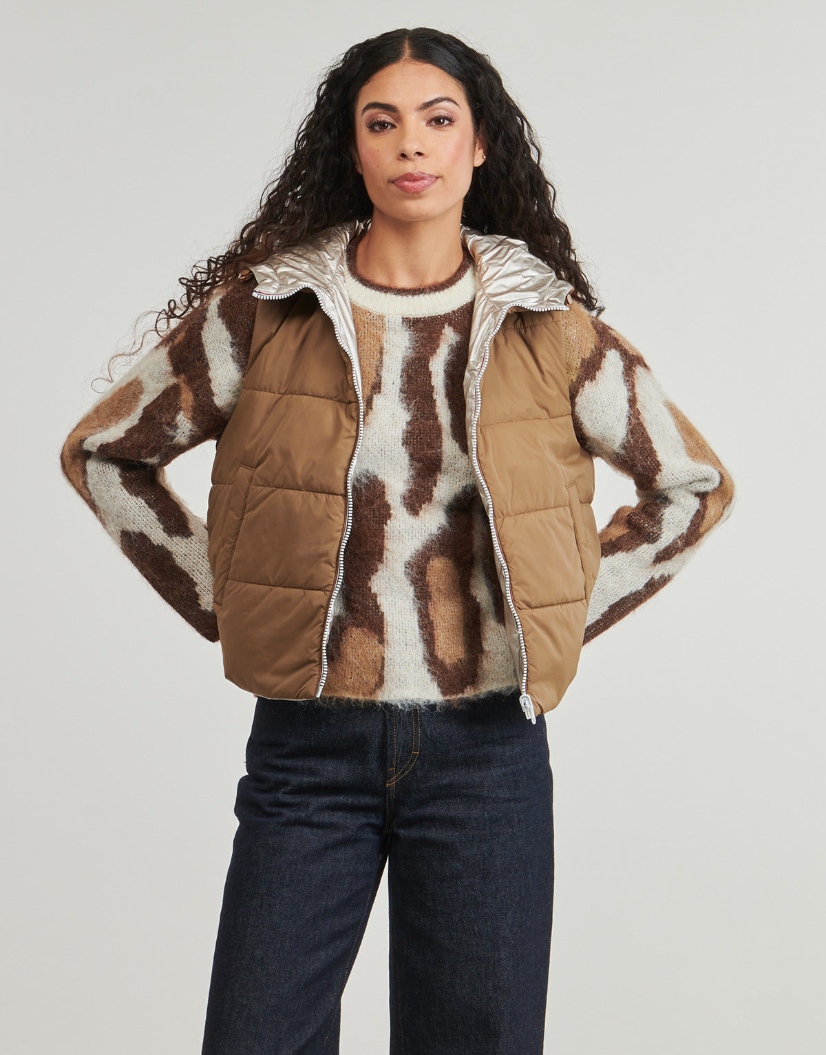 Piumino Donna Only  ONLFRY REVERSIBLE  Marrone