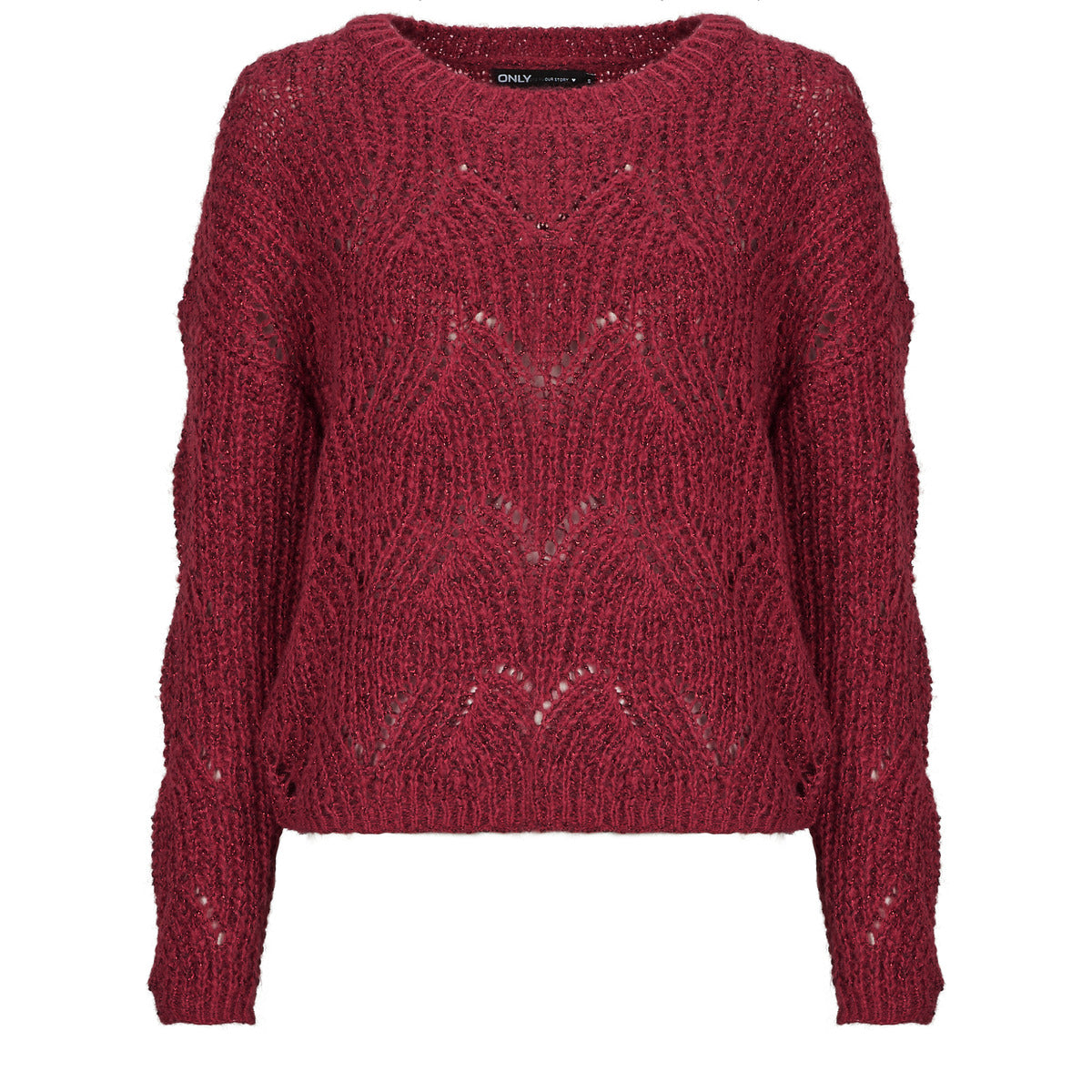 Maglione Donna Only  ONLHANJA LS GLITTER  Bordeaux