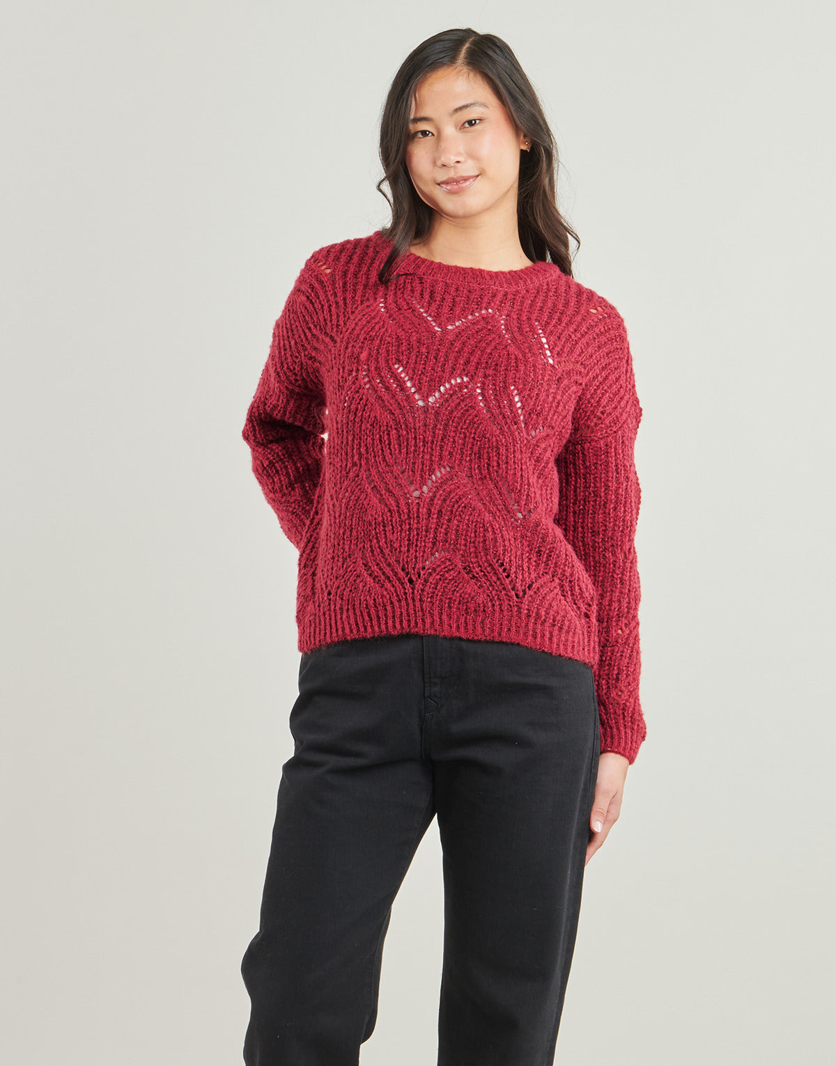 Maglione Donna Only  ONLHANJA LS GLITTER  Bordeaux