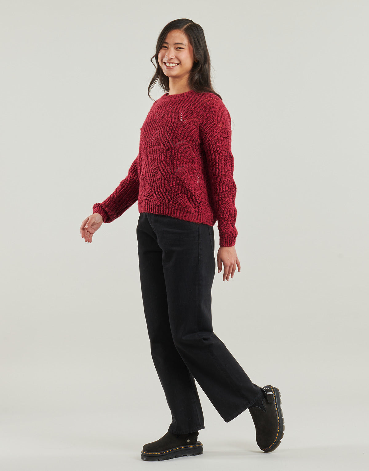 Maglione Donna Only  ONLHANJA LS GLITTER  Bordeaux