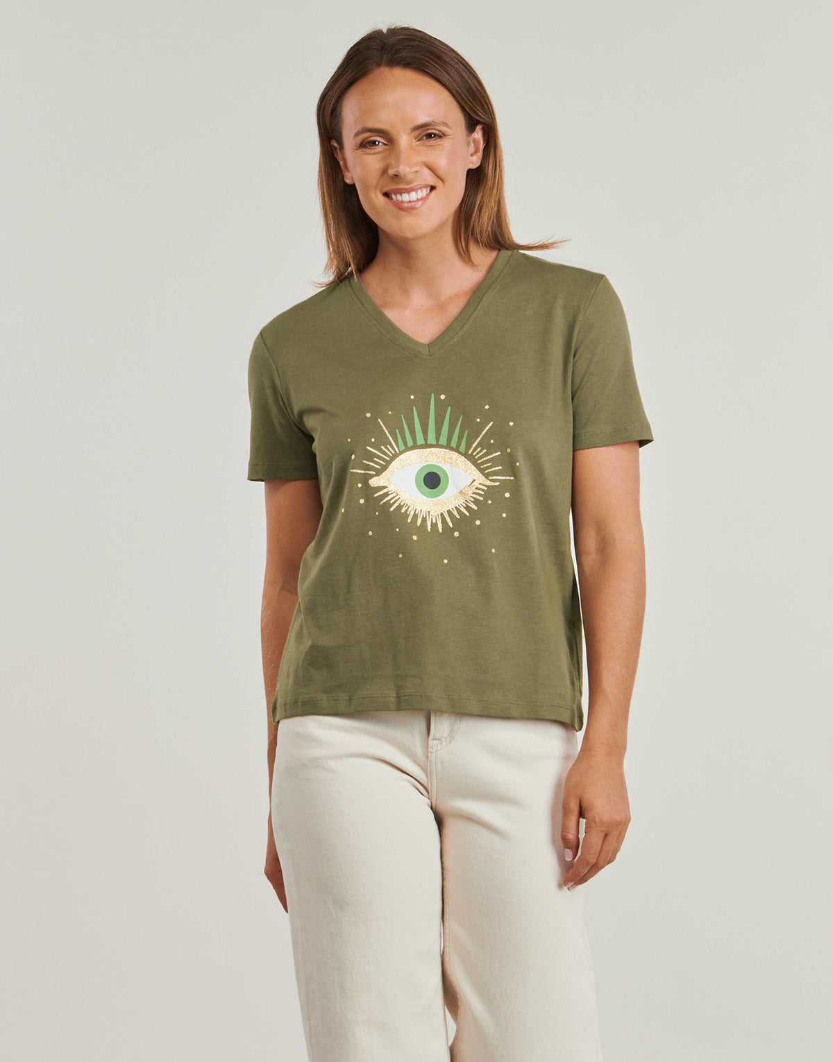 T-shirt Donna Only  ONLHENNY   Kaki