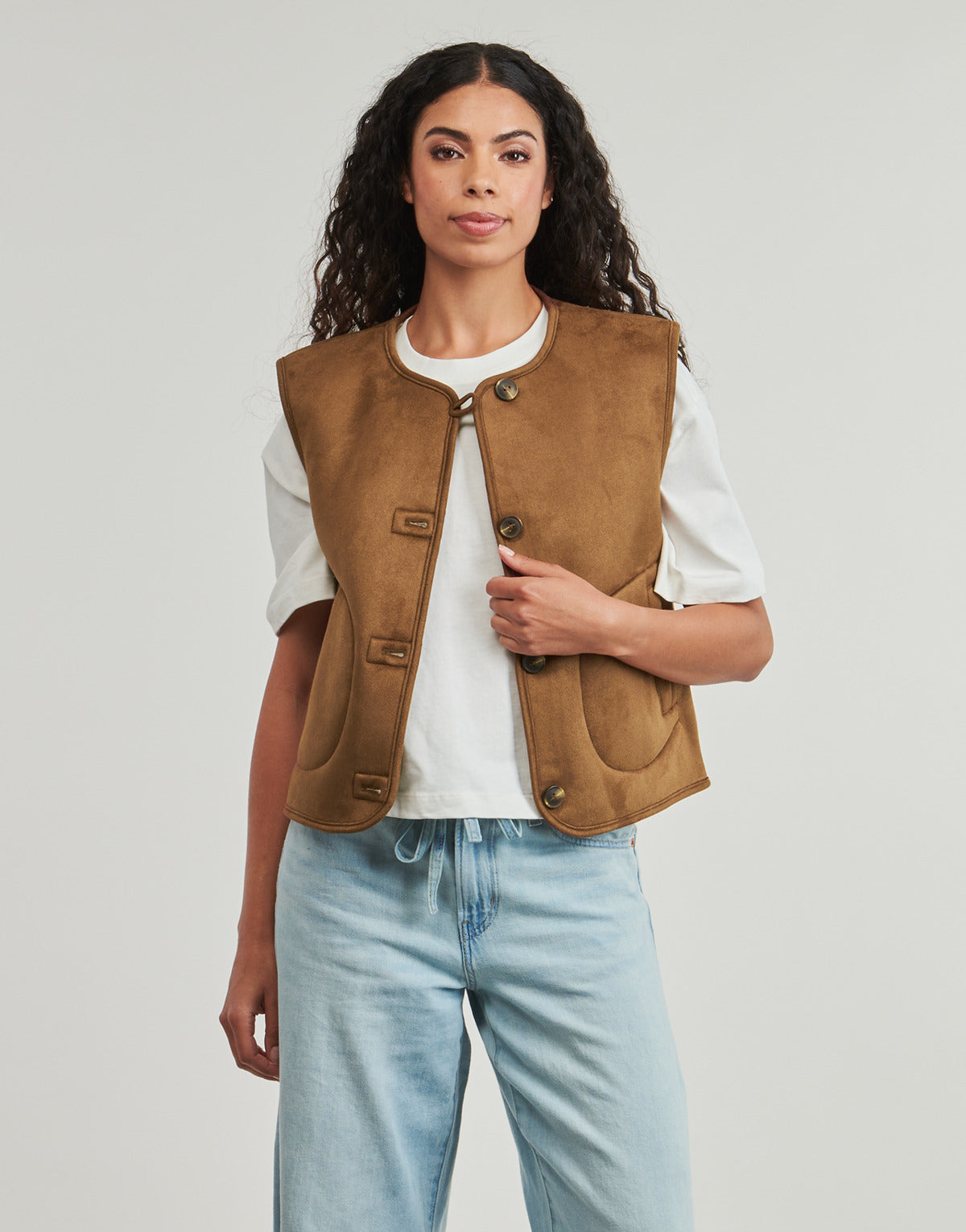 Gilet / Cardigan Donna Only  ONLNICO   Marrone