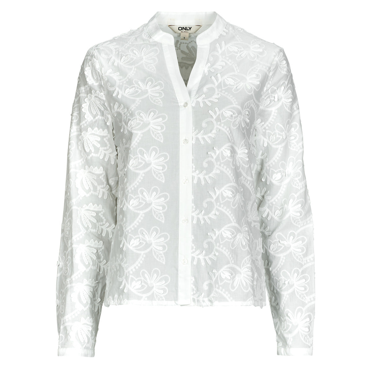 Camicetta Donna Only  ONLCARMEN FR L/S 3D EMB SHIRT  Bianco