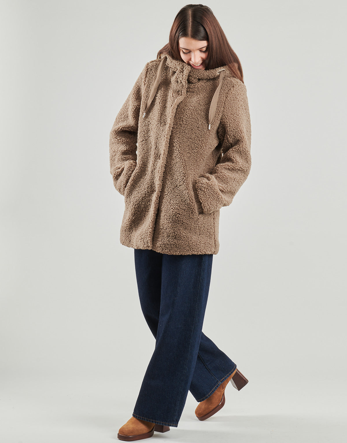 Mantella Donna Only  ONLMINA CURLY  Marrone