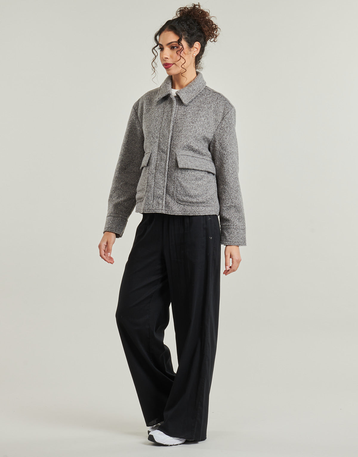 Giubbotto Donna Only  ONLSANNE BOUCLE SHORT  Grigio