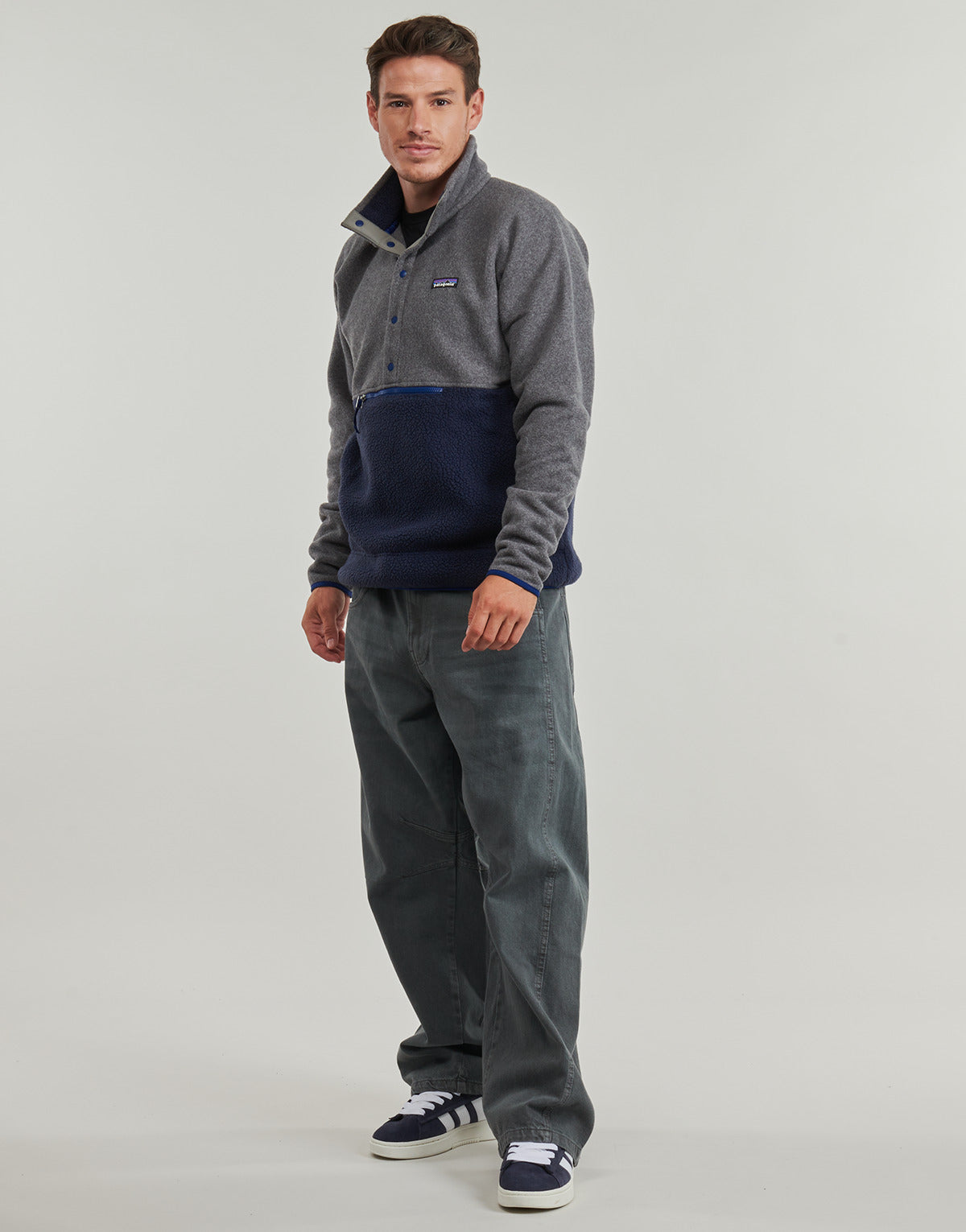 Felpa Uomo Patagonia  M'S RETRO PILE 1/2 SNAP P/O  Grigio