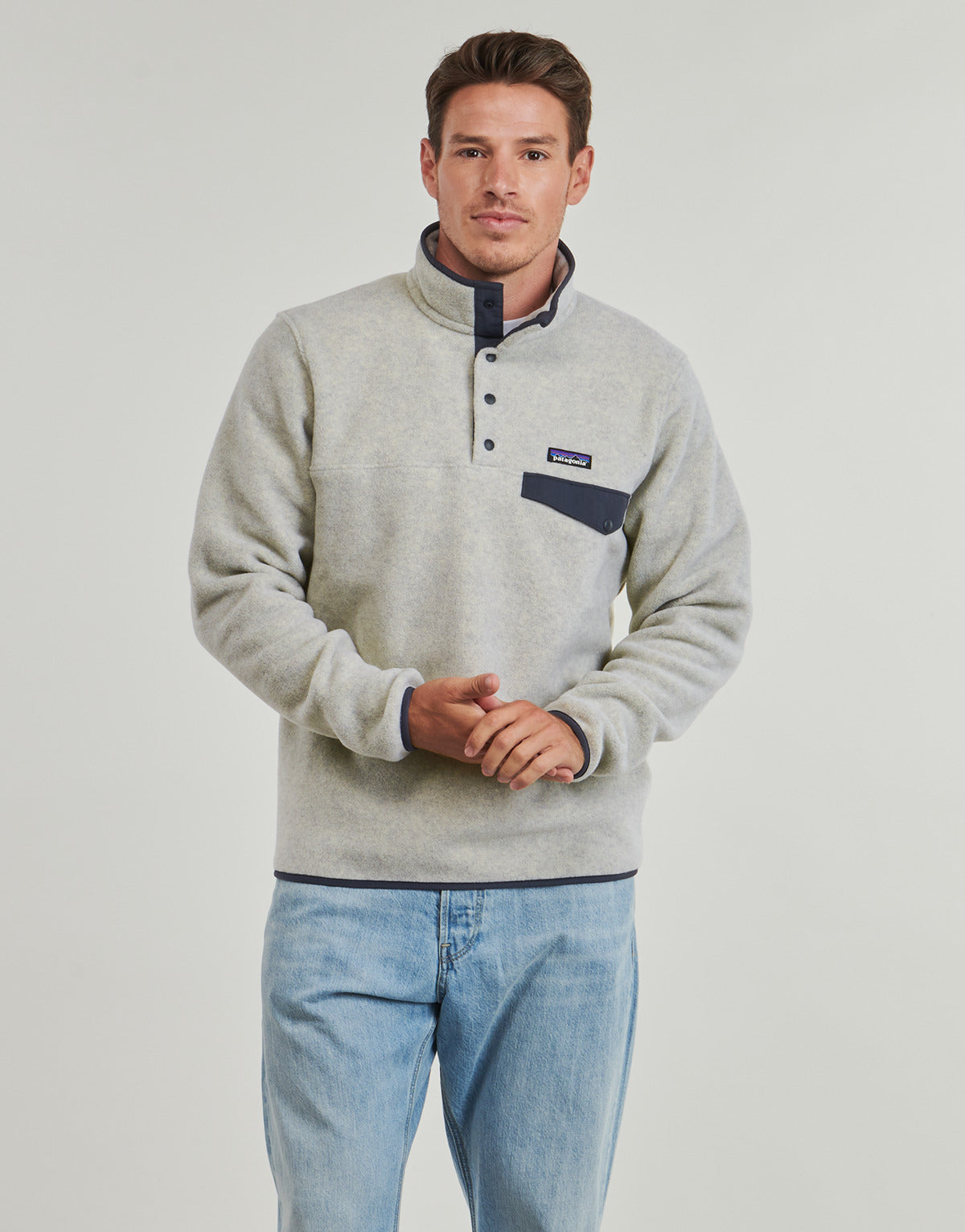 Felpa Uomo Patagonia  M'S LW SYNCH SNAP-T P/O  Beige