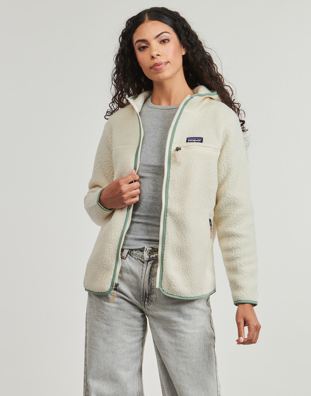 Felpa Donna Patagonia  W'S RETRO PILE HOODY  Beige
