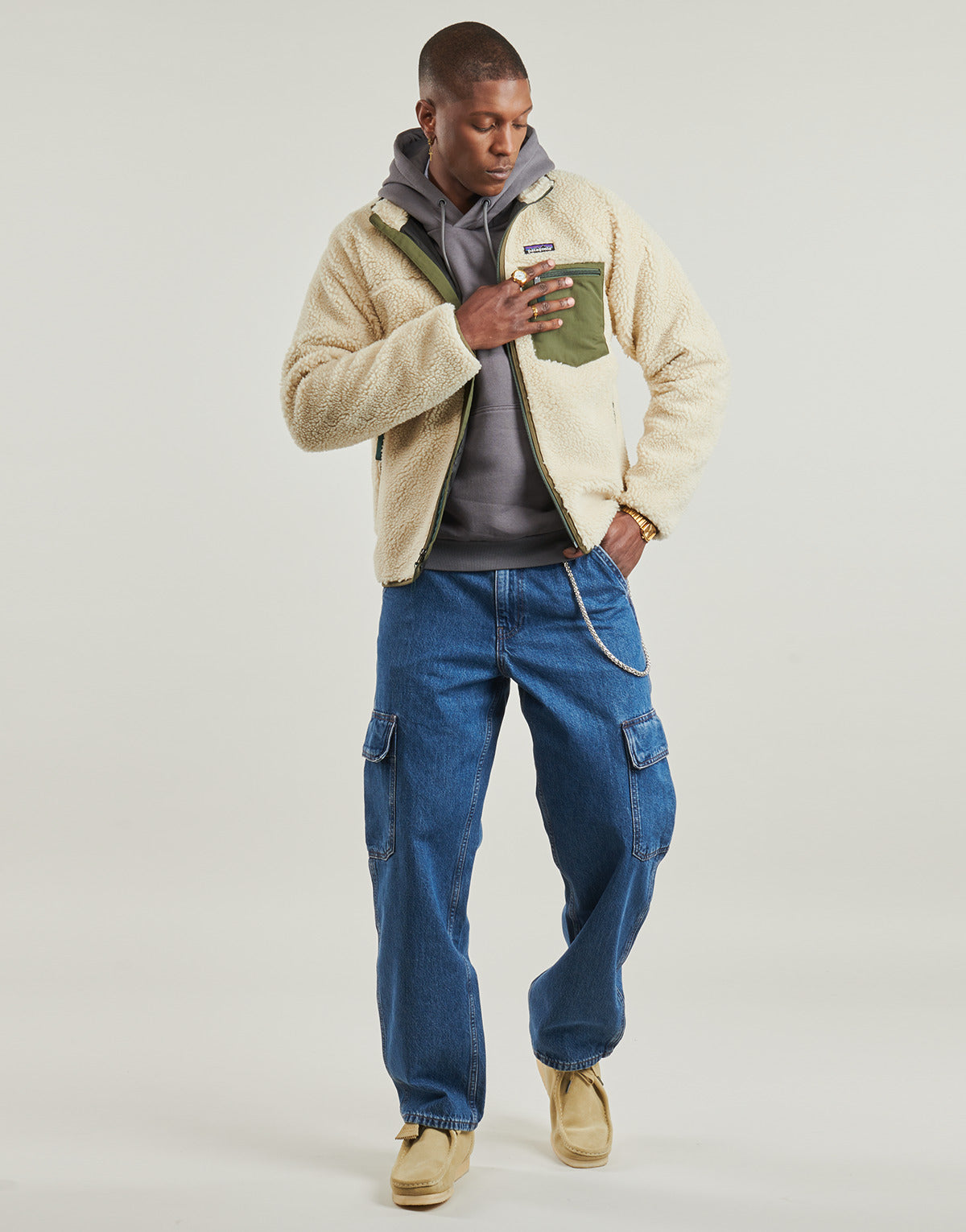 Felpa Uomo Patagonia  M'S CLASSIC RETRO-X JKT  Beige