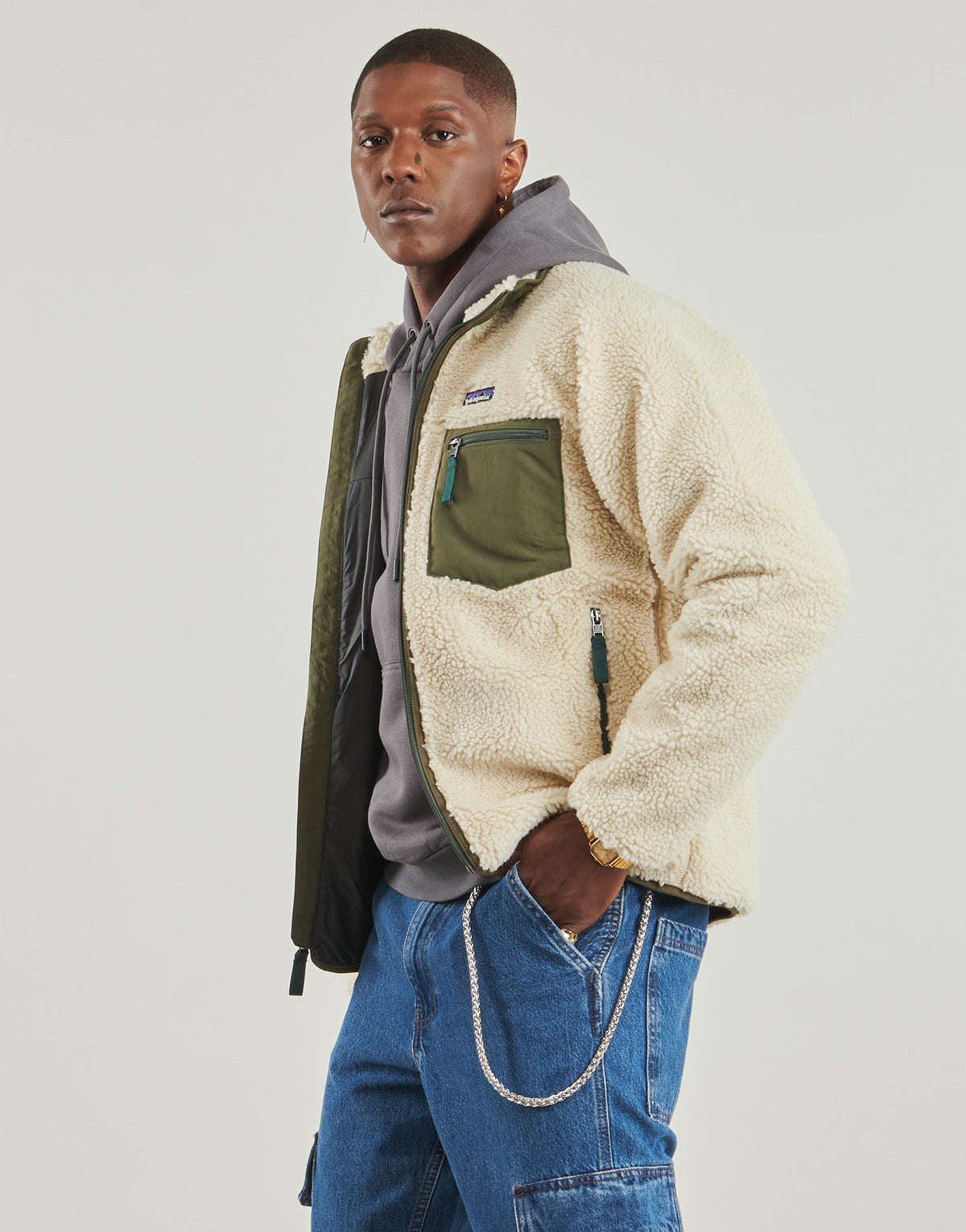 Felpa Uomo Patagonia  M'S CLASSIC RETRO-X JKT  Beige