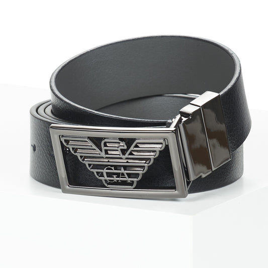 Cintura Uomo Emporio Armani  PLATE BELT REVERSIBLE  Nero