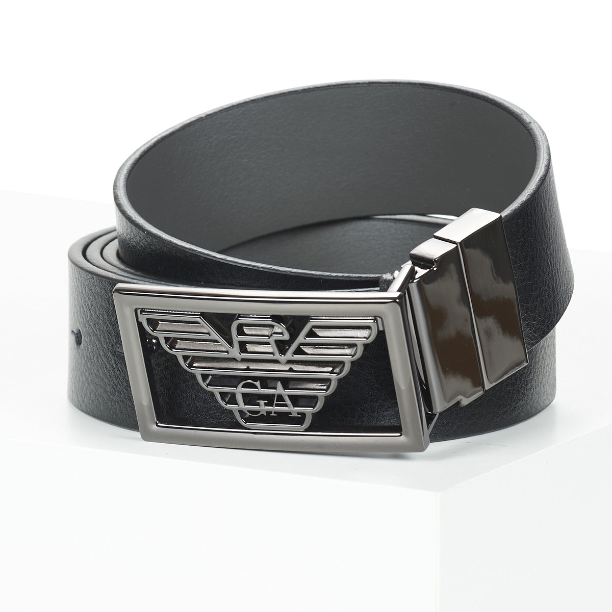 Cintura Uomo Emporio Armani  PLATE BELT REVERSIBLE  Nero