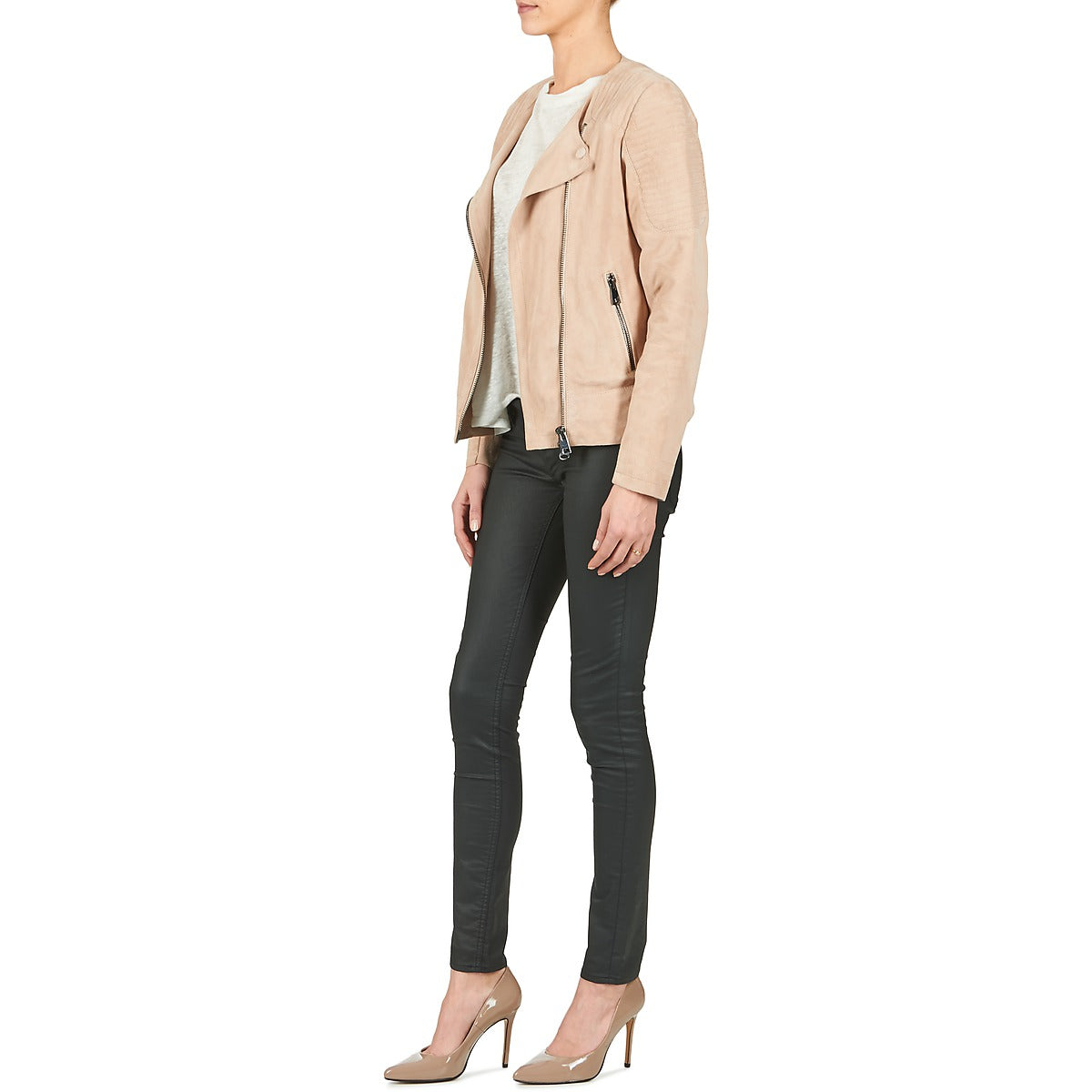 Giacca in pelle Donna Oakwood 61903 Beige