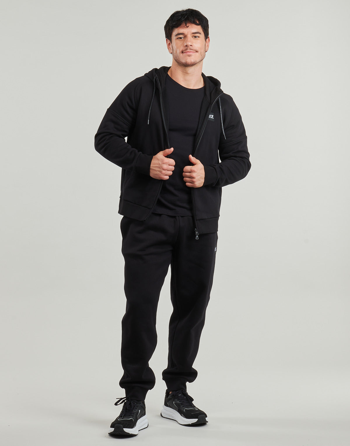 Tuta Uomo Emporio Armani EA7  TRAIN VISIBILITY M T-SUIT HOODIE FZ CH BR - TRAIN VISIBILITY M T  Nero