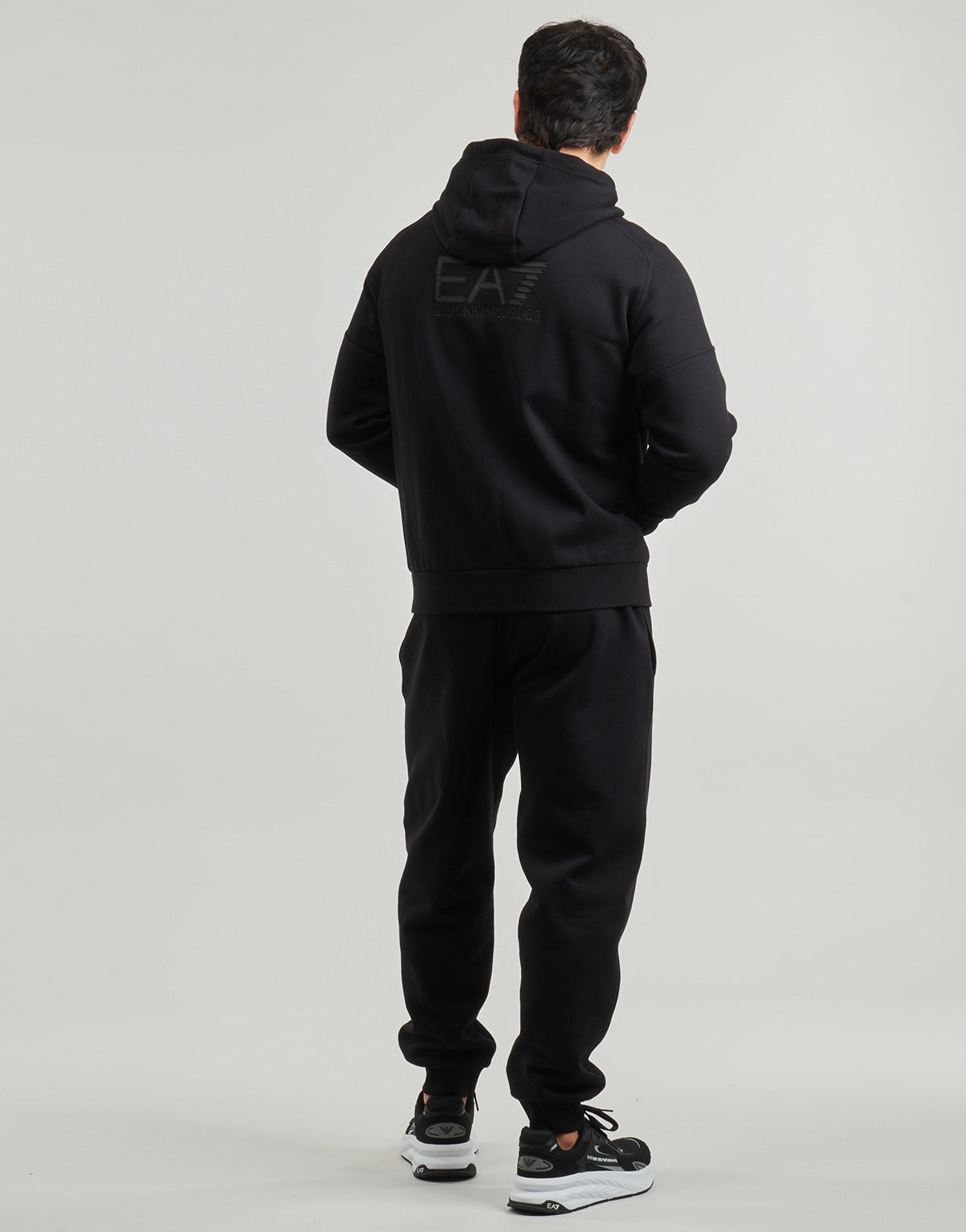 Tuta Uomo Emporio Armani EA7  TRAIN VISIBILITY M T-SUIT HOODIE FZ CH BR - TRAIN VISIBILITY M T  Nero