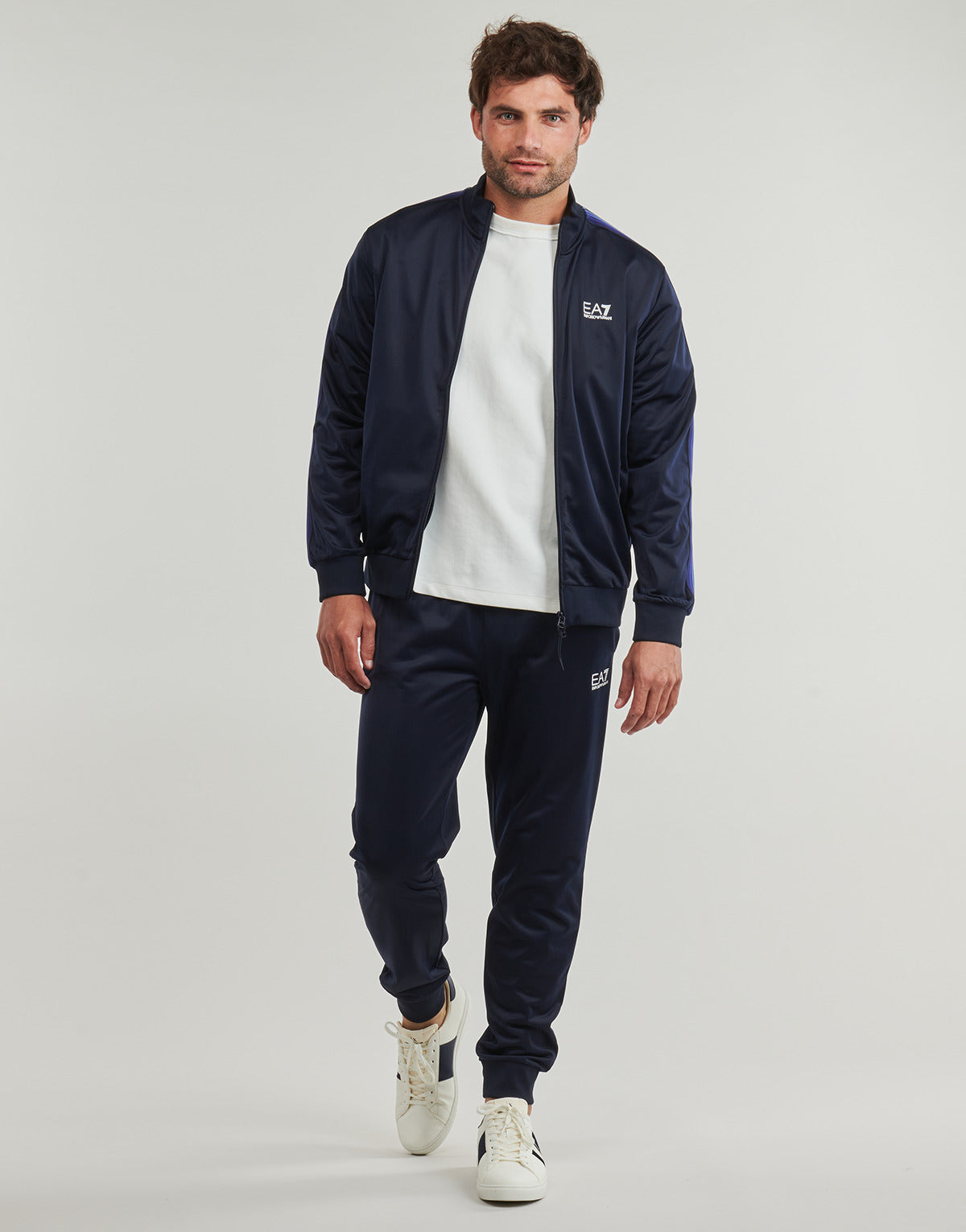 Tuta Uomo Emporio Armani EA7  TRAIN 7 LINES M T-SUIT T-TOP FZ CH PL - TRAIN 7 LINES M T-SUIT T  Blu