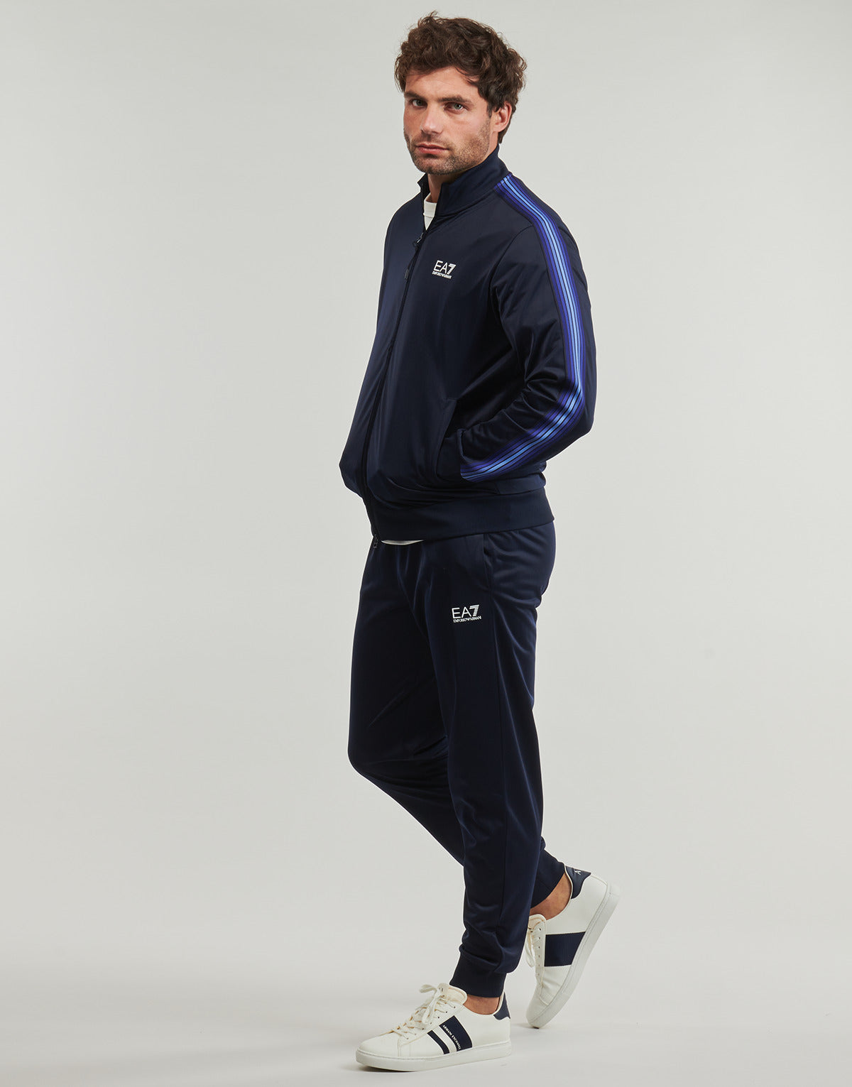 Tuta Uomo Emporio Armani EA7  TRAIN 7 LINES M T-SUIT T-TOP FZ CH PL - TRAIN 7 LINES M T-SUIT T  Blu