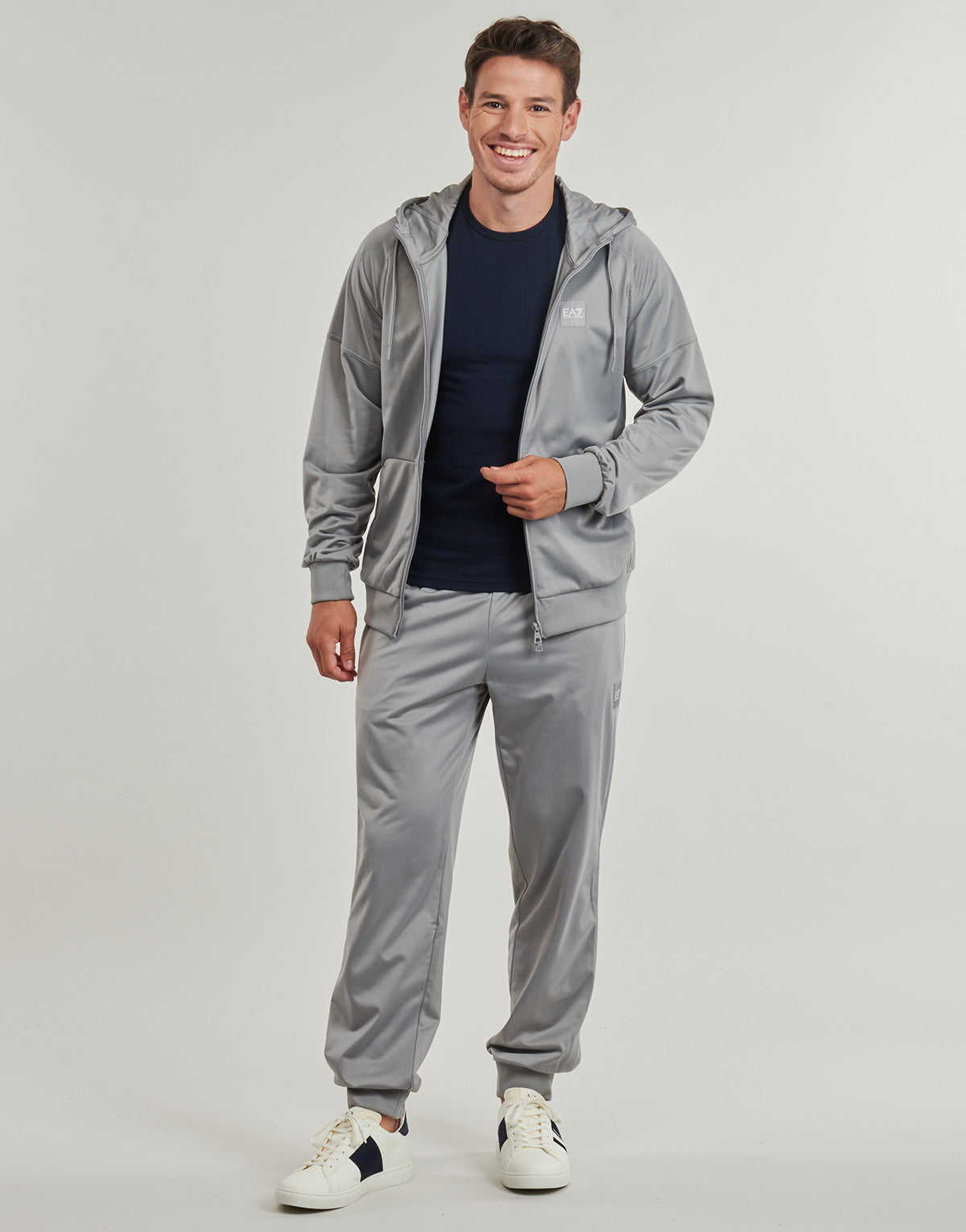Tuta Uomo Emporio Armani EA7  TRAIN VISIBILITY M T-SUIT HOODIE FZ CH PL - TRAIN VISIBILITY M T  Grigio