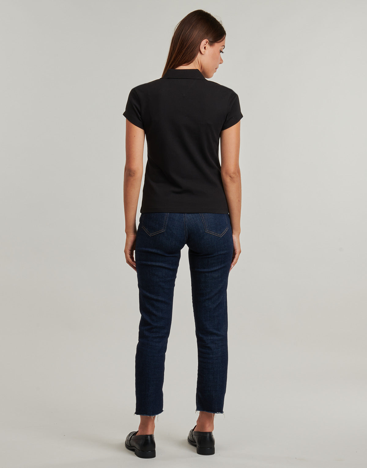 Polo Donna Tommy Hilfiger GOLD BUTTON SLIM SS POLO Nero