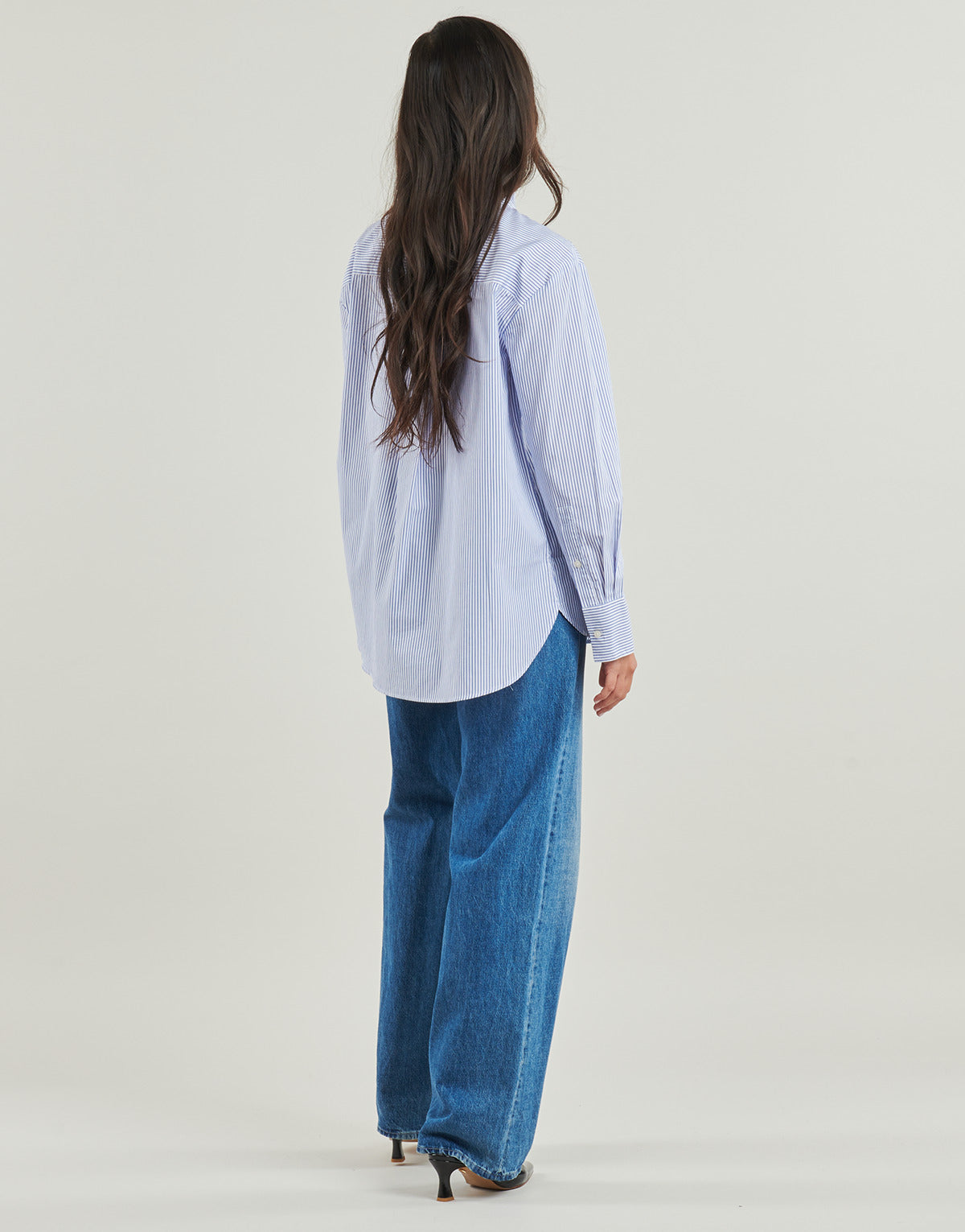 Camicia Donna Tommy Hilfiger  POPLIN RUFFLE SHIRT  Blu