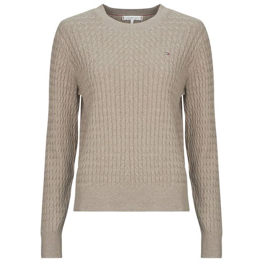 Maglione Donna Tommy Hilfiger  CO CABLE FINE GG C-NK LS SWT  Beige