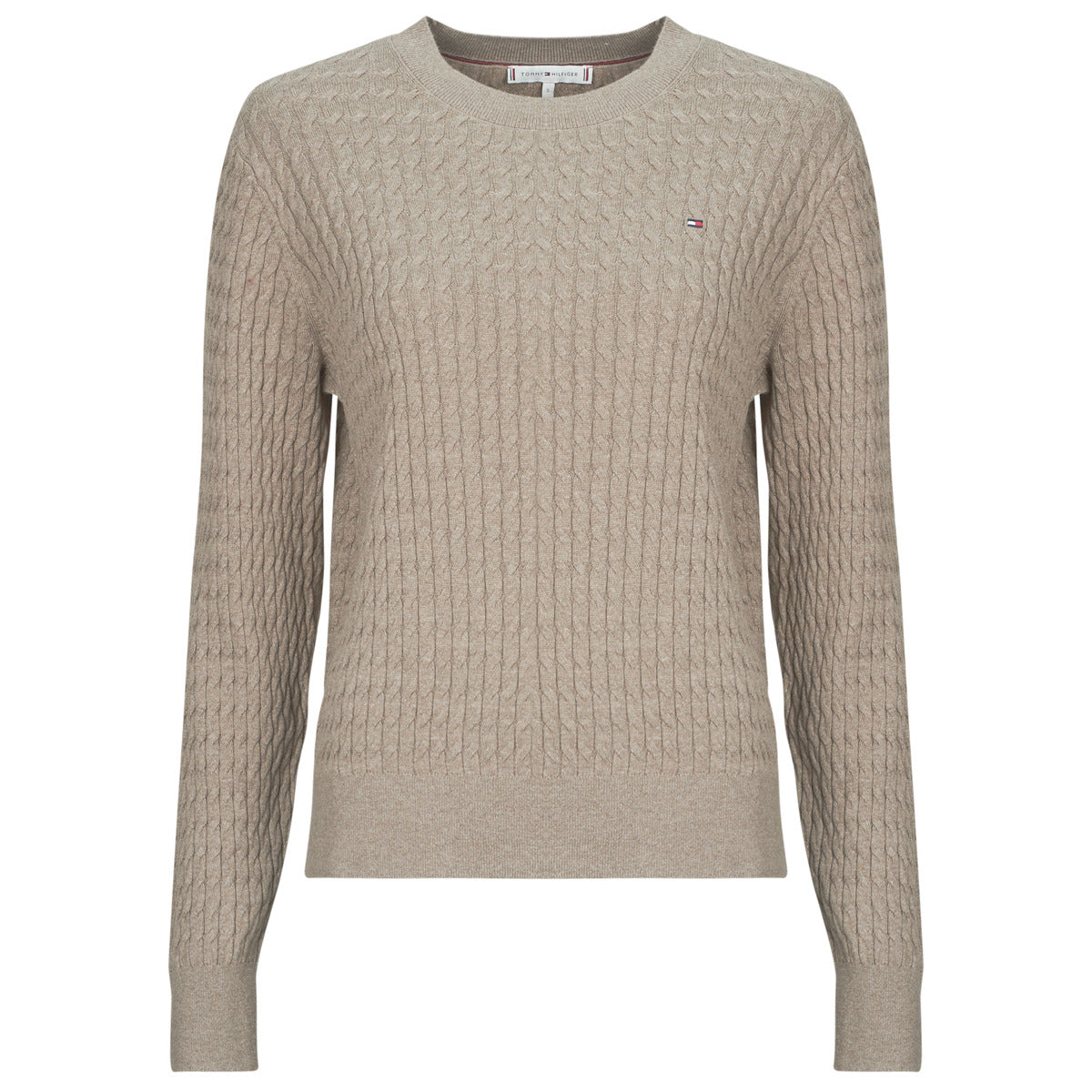 Maglione Donna Tommy Hilfiger  CO CABLE FINE GG C-NK LS SWT  Beige
