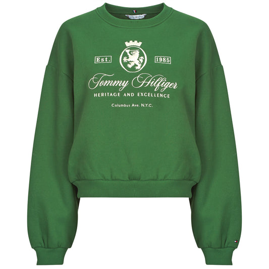 Felpa Donna Tommy Hilfiger  VARSITY CREST FLEECE SWTSHRT  Verde