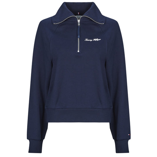Felpa Donna Tommy Hilfiger  CLASSIC SCRIPT FLEECE HALF-ZIP  Blu