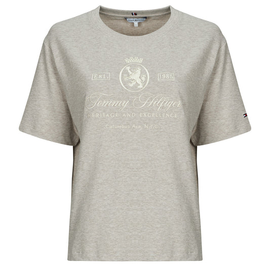 T-shirt Donna Tommy Hilfiger  VARSITY CREST RLX SS TEE  Grigio