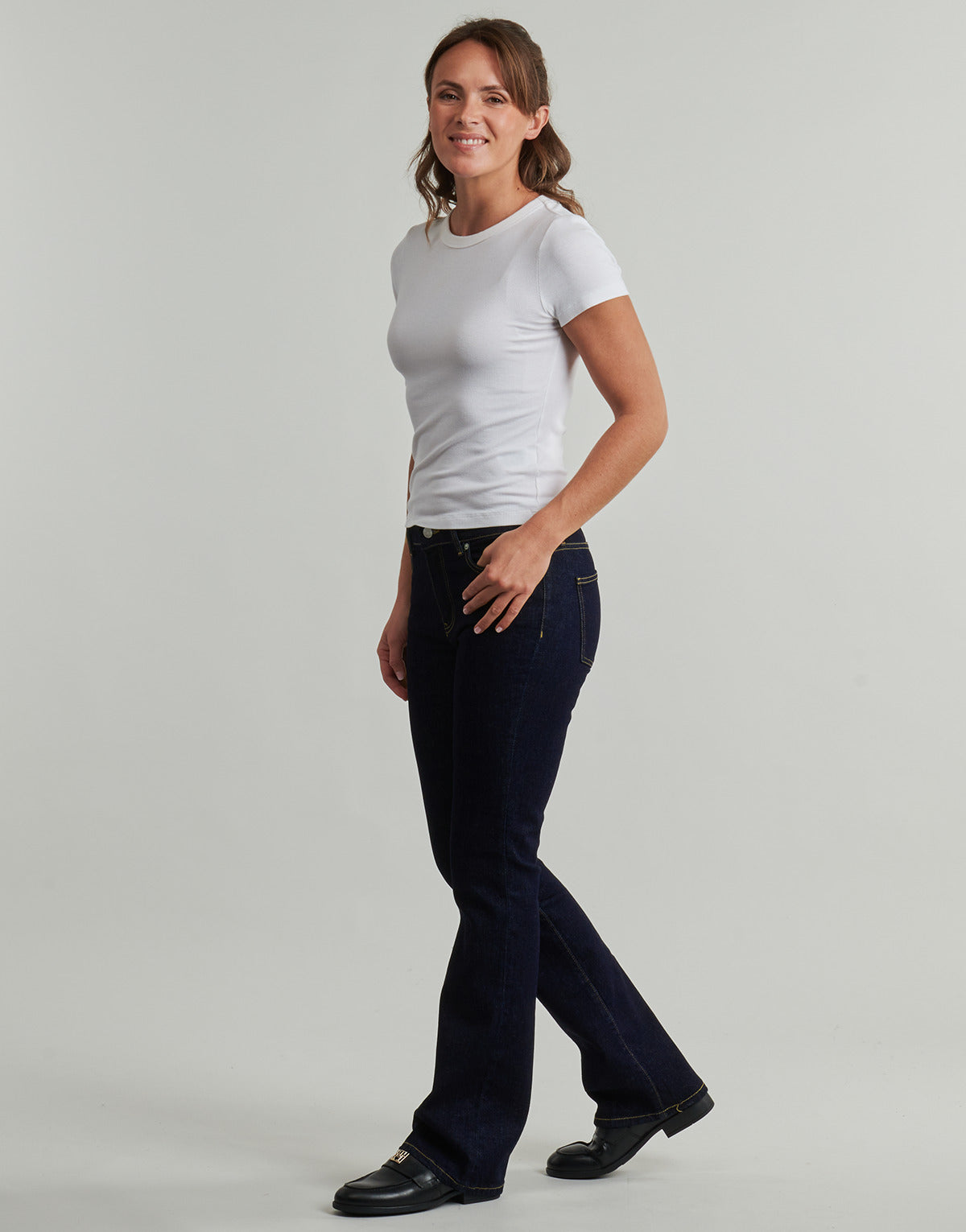 Jeans Slim Donna Tommy Hilfiger  DNM RINSE BOOTCUT RW  Blu