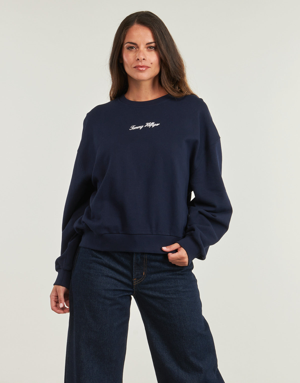 Felpa Donna Tommy Hilfiger  CLASSIC SCRIPT TERRY SWEATSHIRT  Blu