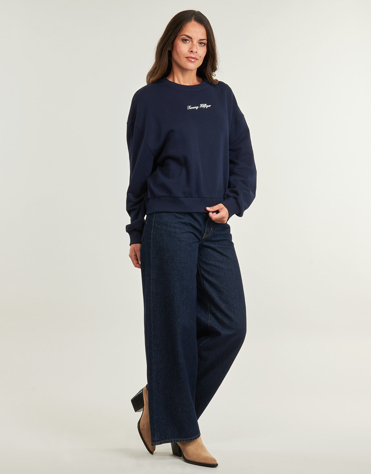 Felpa Donna Tommy Hilfiger  CLASSIC SCRIPT TERRY SWEATSHIRT  Blu