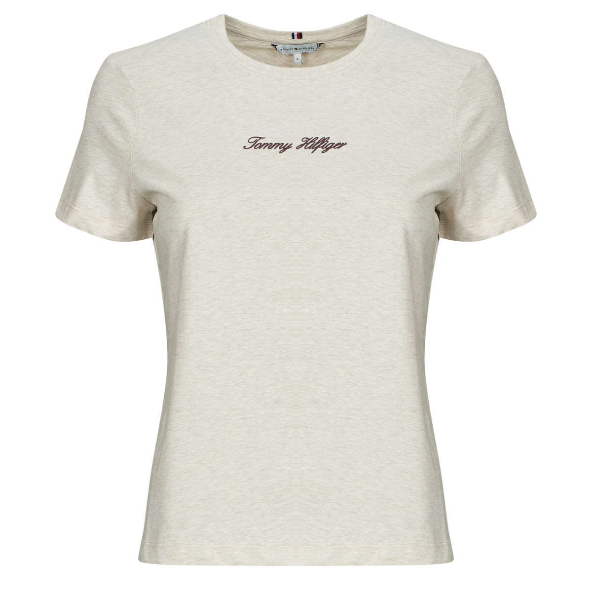 T-shirt Donna Tommy Hilfiger  CLASSIC SCRIPT REG SS TEE  Beige