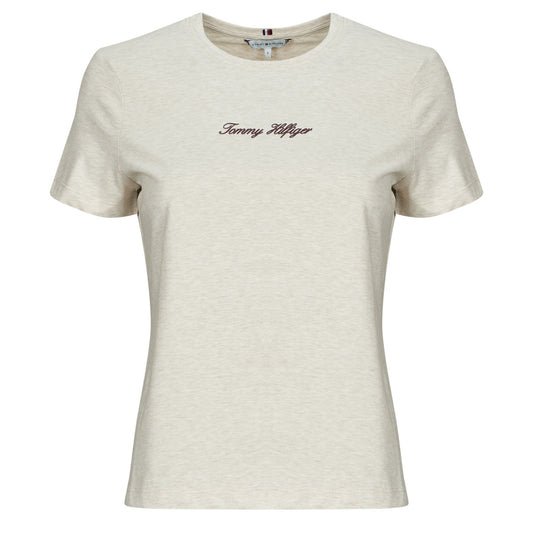 T-shirt Donna Tommy Hilfiger  CLASSIC SCRIPT REG SS TEE  Beige