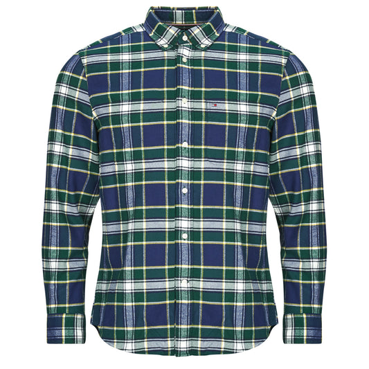 Camicia a maniche corte Uomo Tommy Hilfiger  HERO FLANNEL TARTN CHCK RF SHIRT  Verde